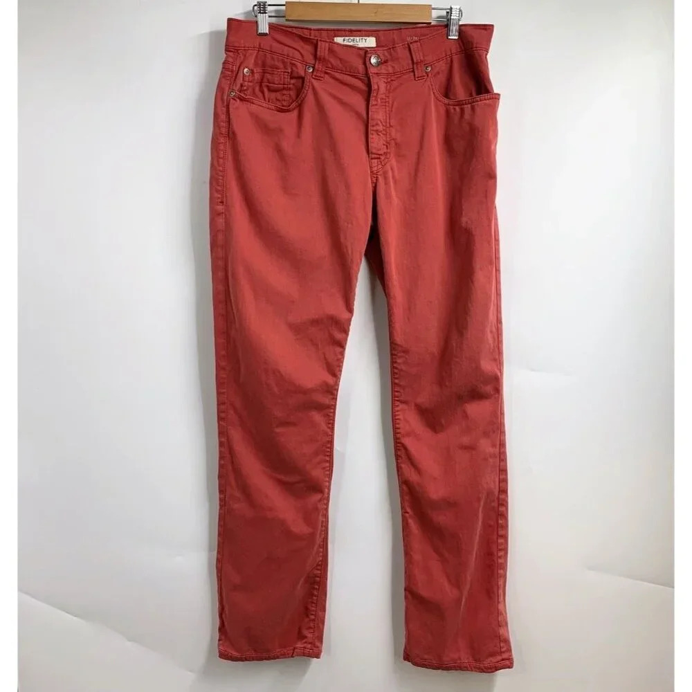 Fidelity Denim Men's Impala Slim Straight Denim In Havana Twill Jeans Size 33x30